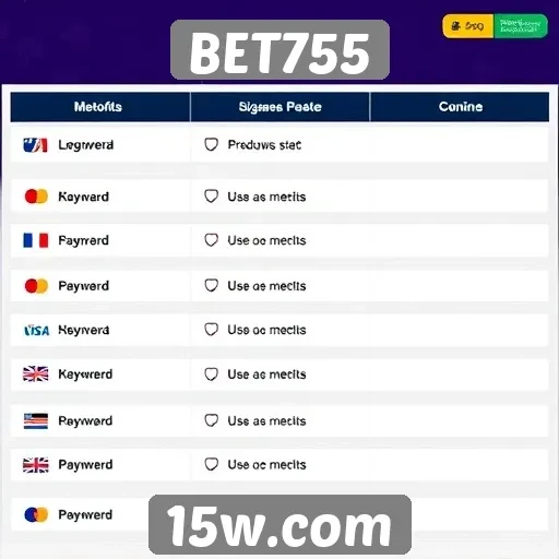Comparação de métodos de pagamento no BET755